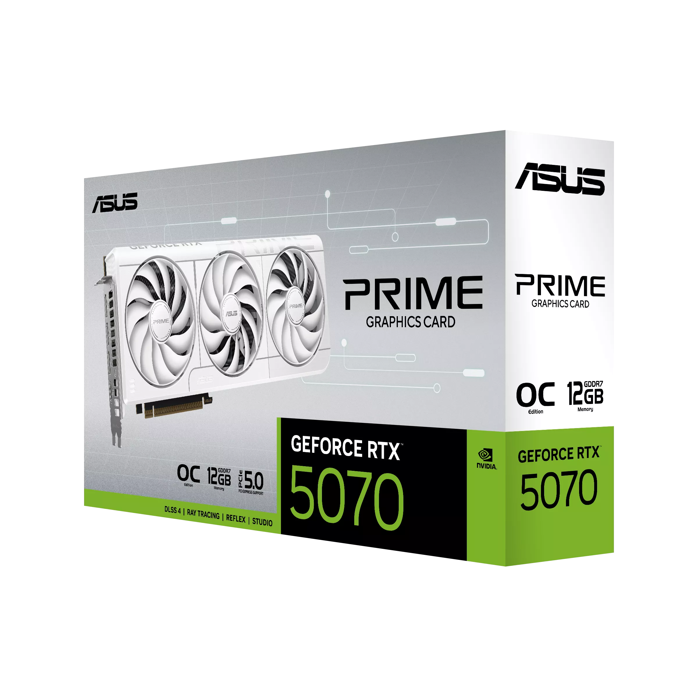 ASUS Graphic Card GeForce RTX 5070 12GB GDDR7 OC PRIME-RTX5070-O12G-WHITE