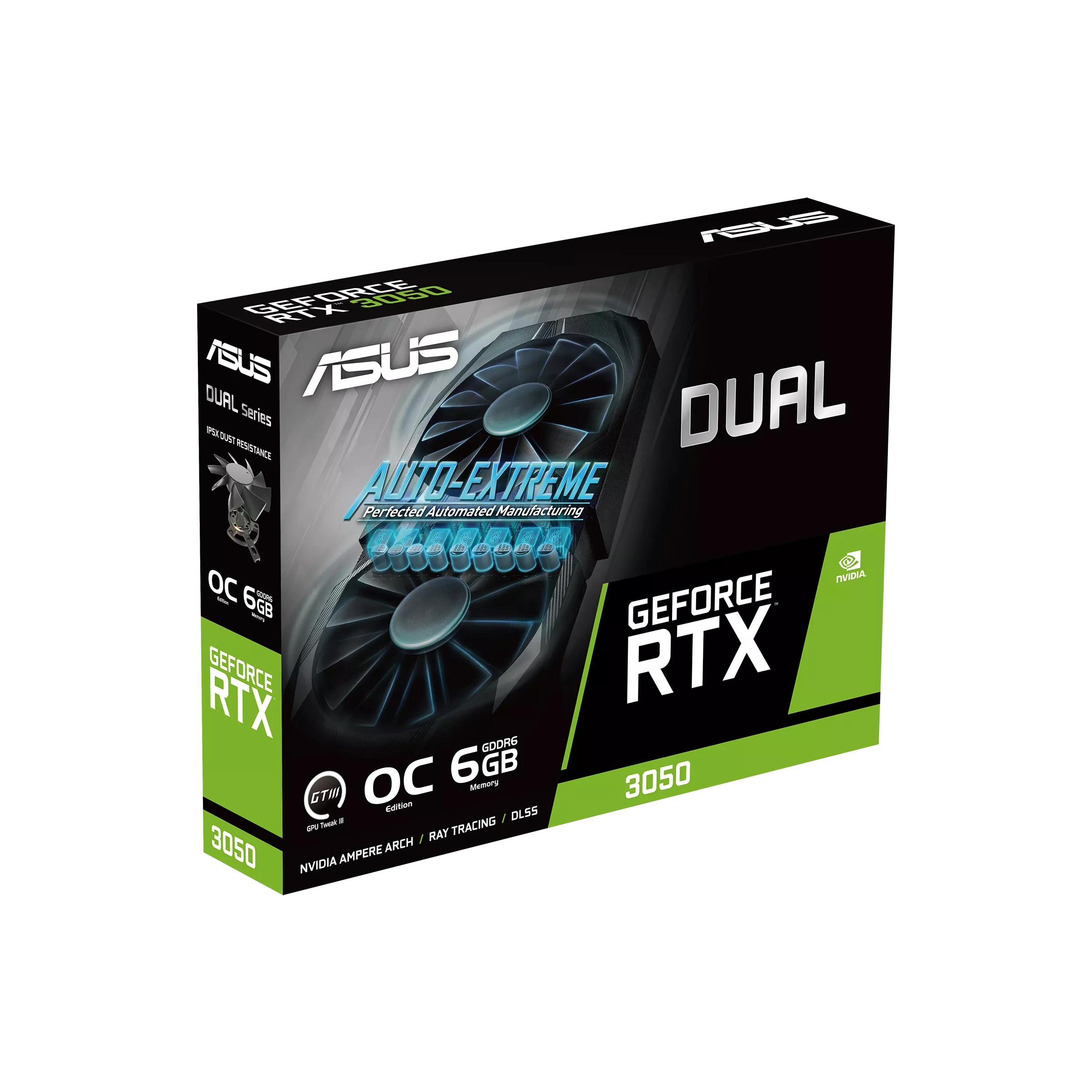 ASUS Graphic Card GeForce RTX 3050 6GB GDDR6 DUAL OC DUAL-RTX3050-O6G