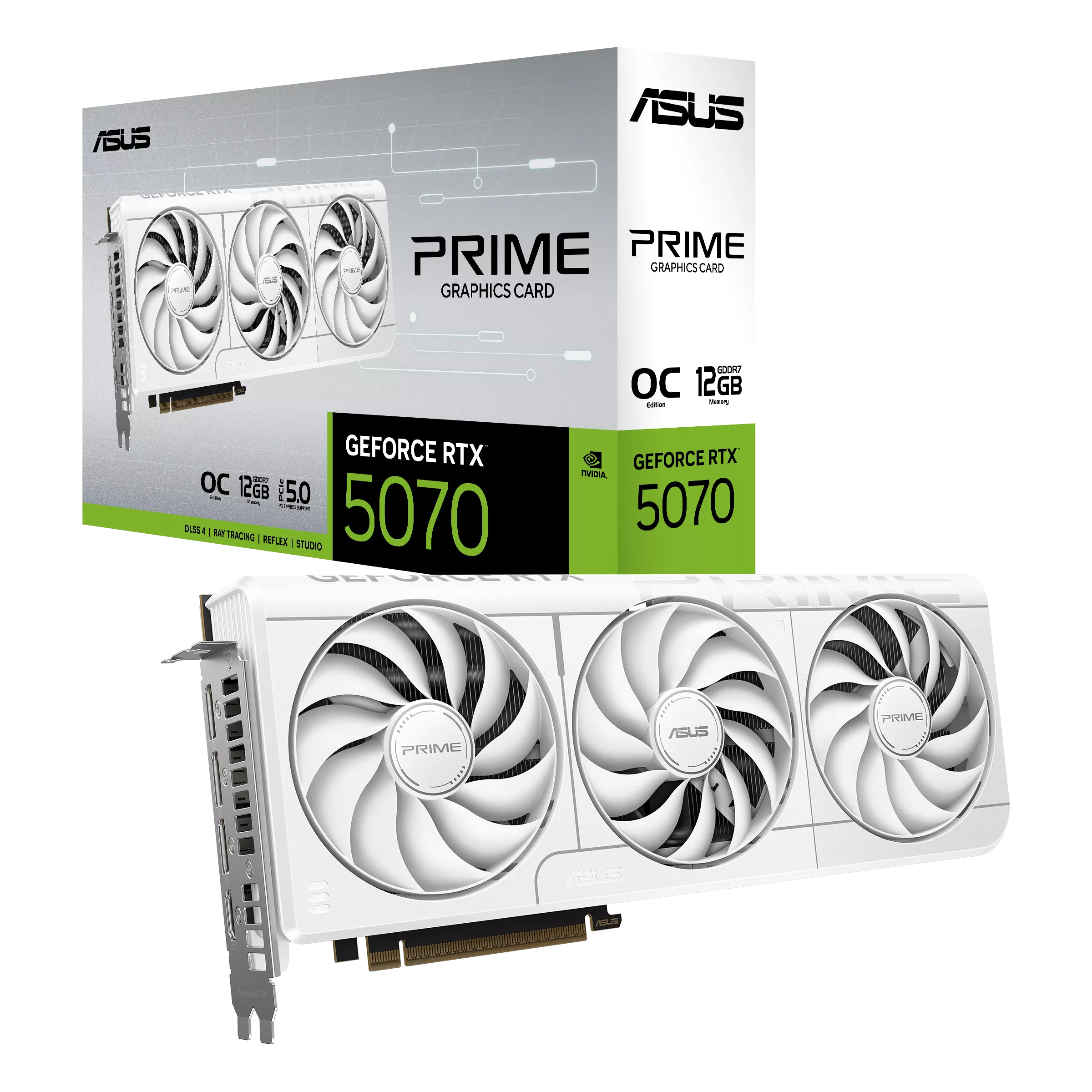 ASUS Graphic Card GeForce RTX 5070 12GB GDDR7 OC PRIME-RTX5070-O12G-WHITE - Image 2