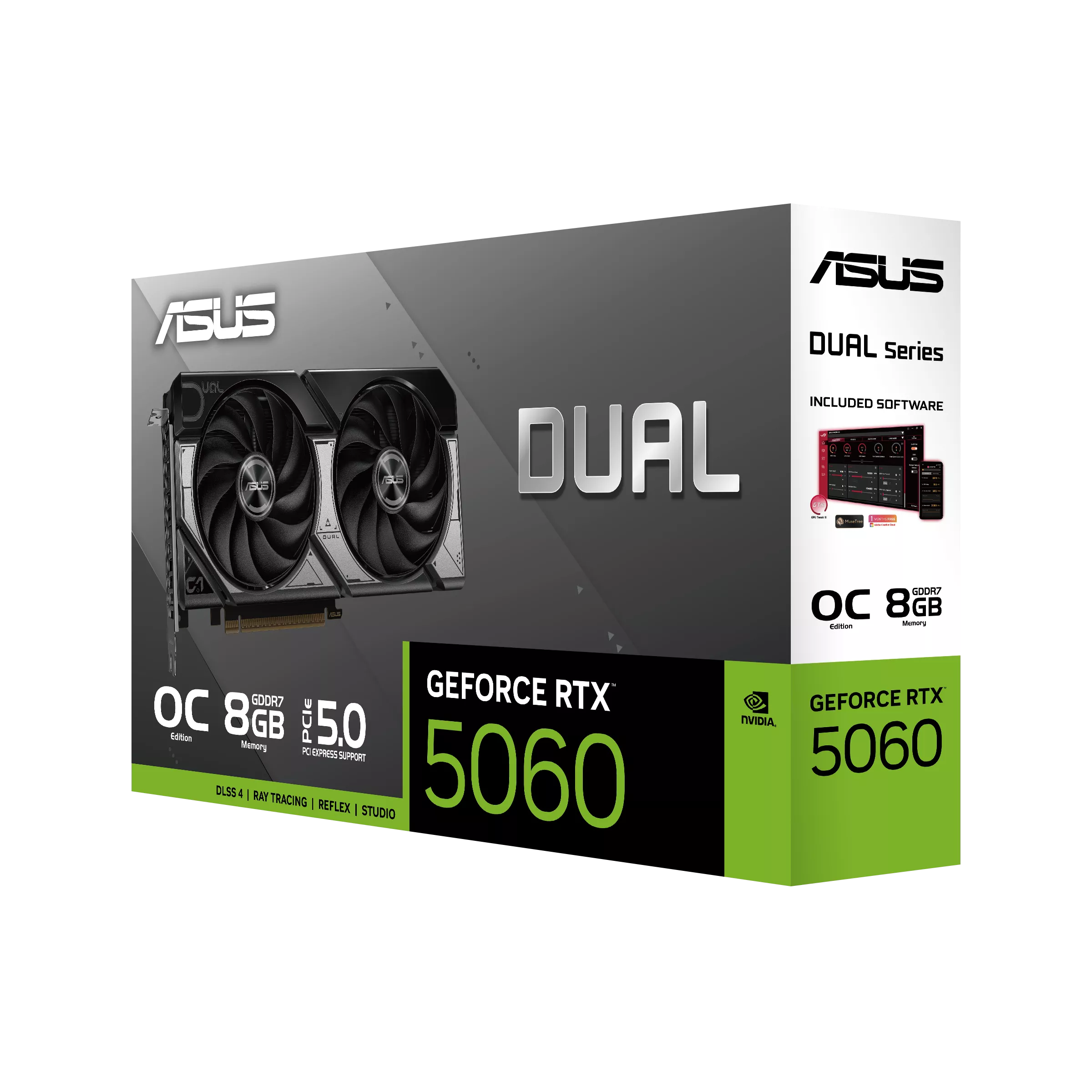 ASUS Graphic Card GeForce RTX 5060 8 GB GDDR7 OC DUAL-RTX5060-O8G